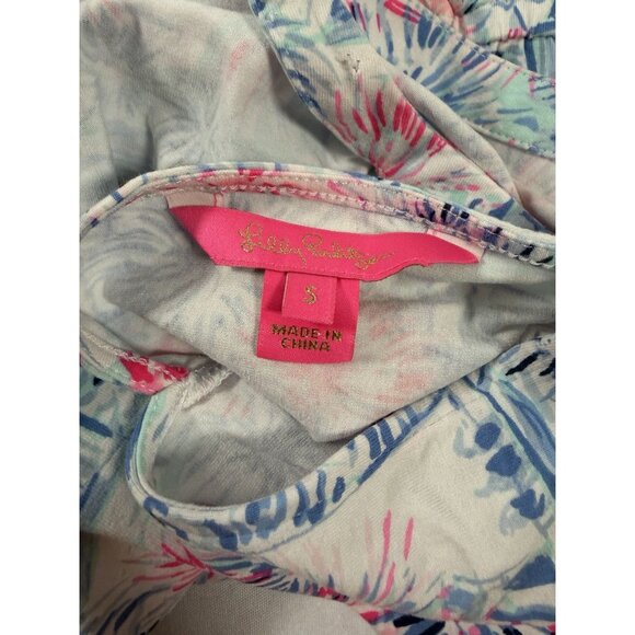 Lilly Pulitzer Lala Romper Crew Blue Tint Sea To Shining Sea Size Small - Picture 5 of 10